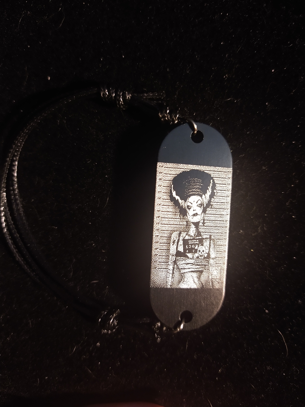 Gothic Bride Of Frankenstein Pendant Bracelet in Black